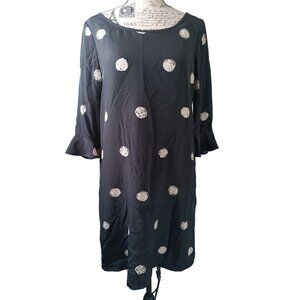 Kate Spade 100% Silk Black Polka Dot Dress Size 2, Look for the Silver Lining